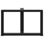 vidaXL Pieds de table basse en T  2 pièces  noir  60 x 25 x (42-43) cm  acier