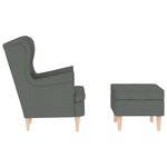 vidaXL Fauteuil avec repose-pied Gris foncé Tissu