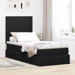 vidaXL Lit de rangement LED avec matelas Noir 90 x 190 cm Velours