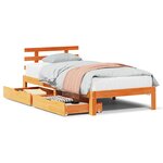 vidaXL Cadre de lit avec tiroirs sans matelas cire marron 75x190 cm