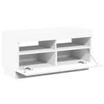 vidaXL Meuble TV avec lumières LED blanc 80x35x40 cm