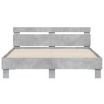 vidaXL Cadre de lit avec LED sans matelas gris béton 140x190 cm