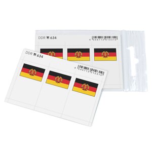 Feuillet de drapeaux DDR en couleurs pour reliures.