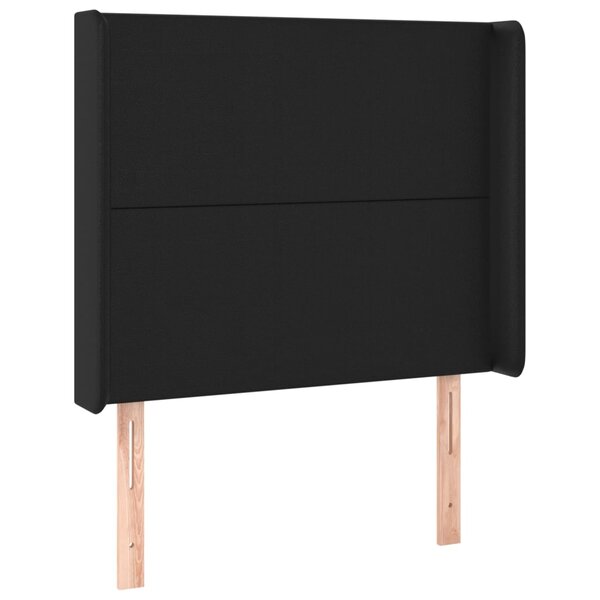 vidaXL Tête de lit avec oreilles Noir 93x16x118/128 cm Similicuir