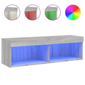 vidaXL Meuble TV avec lumières LED sonoma gris 100x30x30 cm