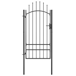 vidaXL Portail de jardin Acier 1x2 5 m Noir