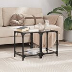 vidaXL Tables basses avec dessus en verre transparent 2 Pièces acier