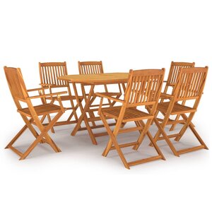vidaXL Ensemble à manger de jardin 7 Pièces Bois d'acacia massif