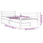 vidaXL Cadre de lit d'enfants et tiroirs 90x190 cm bois de pin massif