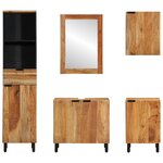 vidaXL Ensemble de meubles de salle de bain 5 pièces en bois d'acacia massif marron