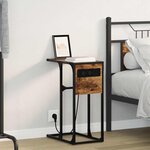 vidaXL Table de chevet Chêne fumé Bois d'ingénierie