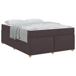 vidaXL Cadre de lit avec matelas Marron foncé 140 x 200 cm tissu