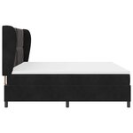 vidaXL Lit à ressorts avec matelas Noir 200x200 cm en velours.