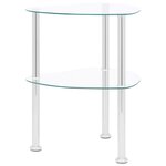vidaXL Table d'appoint 2 niveaux Transparent 38x38x50 cm Verre trempé