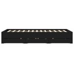 vidaXL Cadre de lit avec tiroirs sans matelas noir 120x190 cm