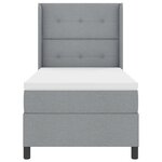Lit coffre vidaXL avec matelas et lumière LED gris clair 80x200 cm en tissu