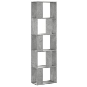 vidaXL Bibliothèque 5 niveaux gris béton bois d'ingénierie