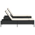 vidaXL Chaises longues avec coussins lot de 2 noir résine tressée