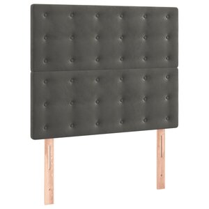 vidaXL Têtes de lit 2 Pièces Gris foncé 90x5x78/88 cm Velours