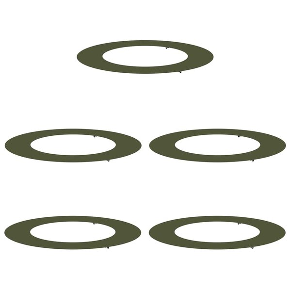 vidaXL Anneaux d'arbre plats 5 Pièces Vert olive Ø30 / 60 cm Acier