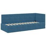 vidaXL Cadre de lit d'angle avec matelas 2 pc Bleu 80 x 200 cm Velours