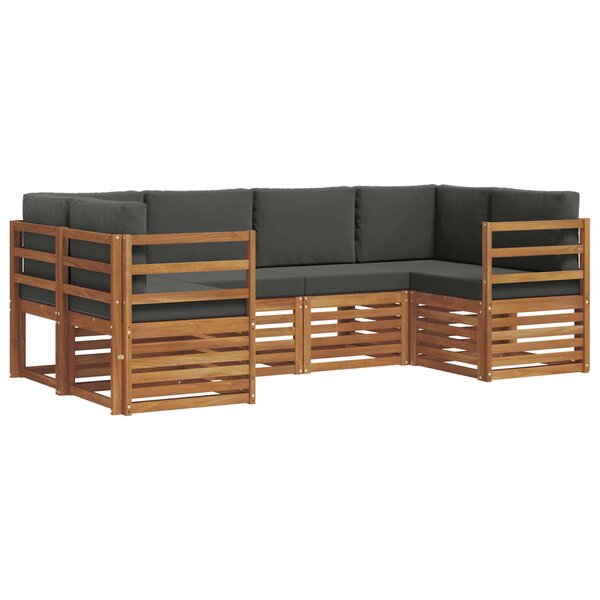 vidaXL Ensemble de canapés d'extérieur 6 pc Naturel et Anthracite