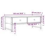 vidaXL Table basse sonoma gris 101x49x39 5 cm bois d'ingénierie