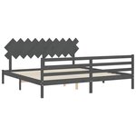 vidaXL Cadre de lit sans matelas gris 200x200 cm bois massif