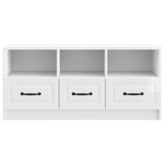 vidaXL Meuble TV Blanc brillant 102 x 34 5 x 47 cm Bois d'ingénierie