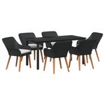 vidaXL Ensemble de salle à manger de jardin 7 pièces en poly rattan noir