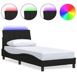 vidaXL Cadre de lit sans matelas Hanko noir 80x200 cm tissu