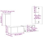 vidaXL Ensemble meuble TV 4 Pièces Gris béton Bois d'ingénierie
