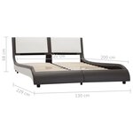 vidaXL Cadre de lit avec LED sans matelas Gris et blanc 120 x 190 cm