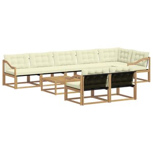 vidaXL Ensemble de canapés d'extérieur 9 pc Blanc et crème