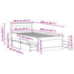 vidaXL Cadre de lit sans matelas avec tête de lit 90x200cm bois de pin