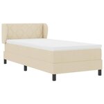 vidaXL Lit à ressorts avec matelas Crème 100 x 200 cm tissu