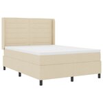 vidaXL Lit à ressorts avec matelas Crème 140 x 190 cm tissu
