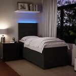 vidaXL Sommier à lattes de lit avec matelas Noir 100x200 cm Velours