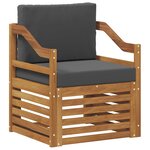 vidaXL Canapé d’extérieur Bois d'acacia massif et polyester Naturel