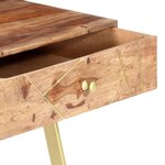 Bureau table poste de travail meuble d'ordinateur informatique étude avec tiroirs 100 x 55 x 75 cm bois solide brun 02_0023460