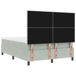 Lit à ressorts vidaXL avec matelas Gris clair 140x200 cm Velours
