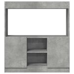 vidaXL Buffet haut gris béton 92x33x100 cm bois d'ingénierie