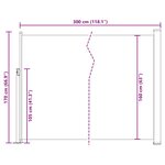 vidaXL Auvent latéral rétractable de patio 170x300 cm Rouge