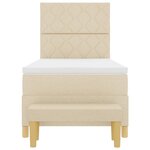 vidaXL Lit à ressorts avec matelas Crème 100 x 200 cm tissu