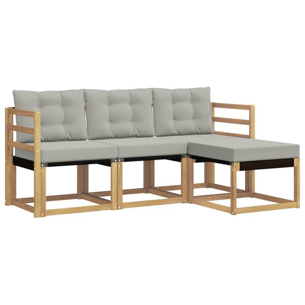 vidaXL Ensemble de canapés d'extérieur 4 pc Blanc et gris clair