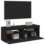 vidaXL Meubles TV avec lumières LED 2 Pièces Noir 60x35x40 cm