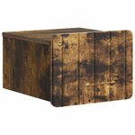 vidaXL Cabinet de chevet mural 2 Pièces Chêne fumé 33 x 34 5 x 24 cm