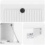 vidaXL Meuble TV mural Montage mural Blanc brillant 59 5 x 41 x 30 cm