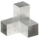 vidaXL Connecteurs de poteau 4 Pièces Forme en Y Métal galvanisé 81x81 mm