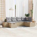 vidaXL Ensemble de canapé de jardin 6 Pièces Beige 55 x 62 x 69 cm